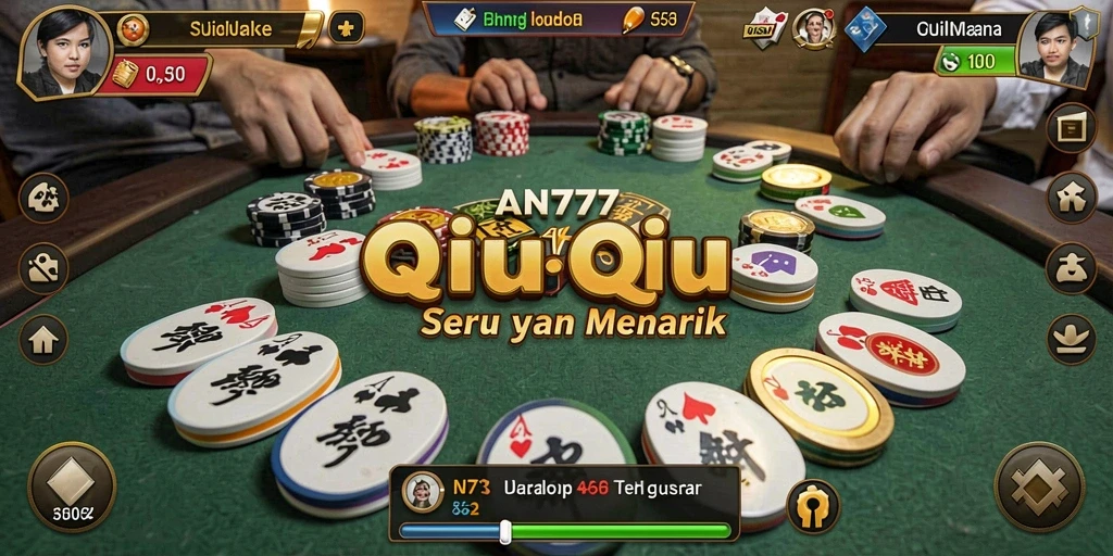 Screenshot utama AN777 menampilkan serunya gameplay QiuQiu.