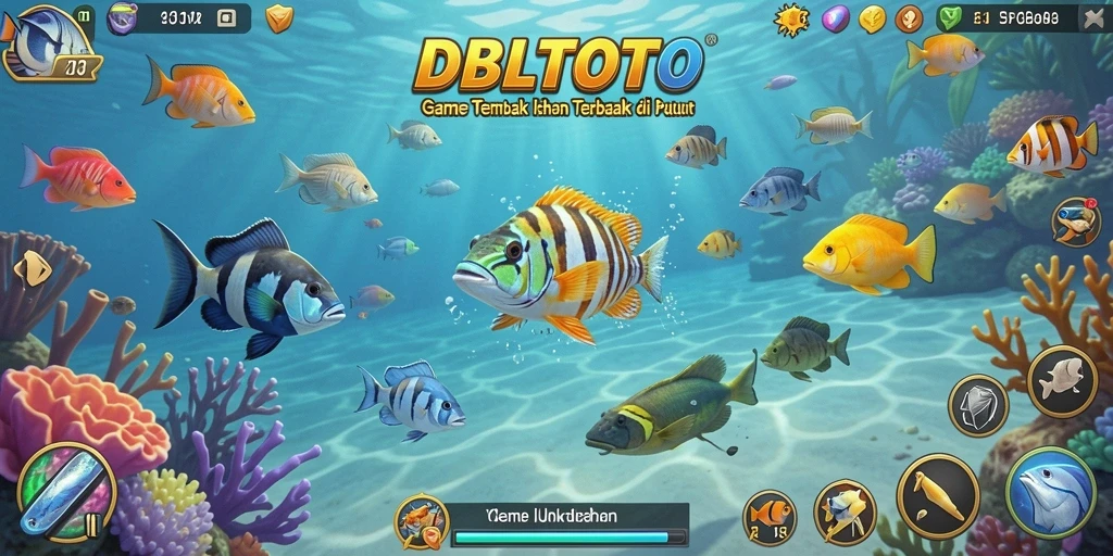 Tampilan gameplay seru dalam DBLTOTO, menampilkan aksi tembak ikan yang menegangkan.