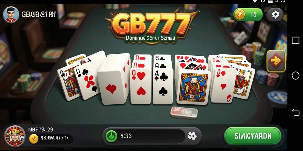 Tampilan menawan gameplay Domino di GB777 yang penuh keseruan.