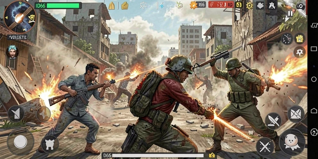Tampilan gameplay yang mendebarkan di ID66 dengan aksi TPS.