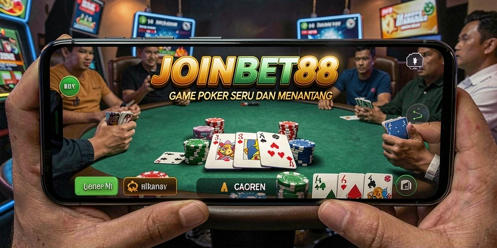 Tangkapan layar gameplay JOINBET88 yang menunjukkan aksi seru dalam permainan poker.