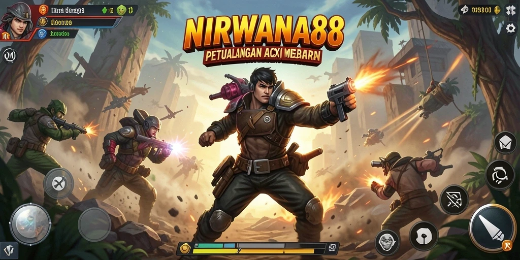 Tampilan aksi mendebarkan dalam gameplay NIRWANA88.