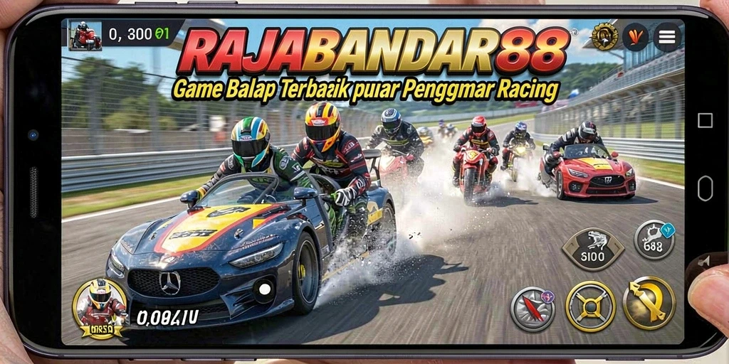 Tampilan gameplay menarik dari game balap RAJABANDAR88.