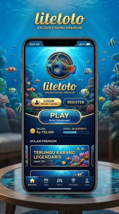 Tampilan aplikasi litetoto dengan berbagai kategori tersedia.