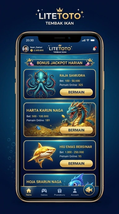 Antarmuka pengguna litetoto yang bersih dan mudah dinavigasi.